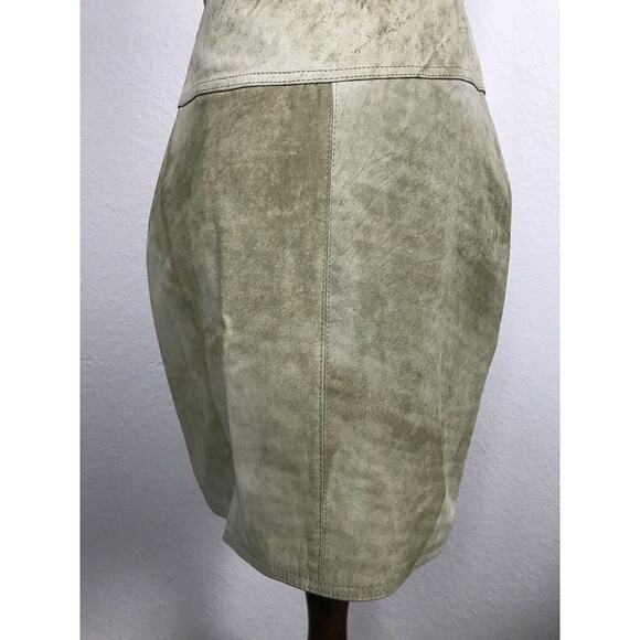 Winlit Vintage Distressed Leather Mini Pencil Straight Skirt - Picture 5 of 12